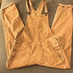 Beige corduroy overalls